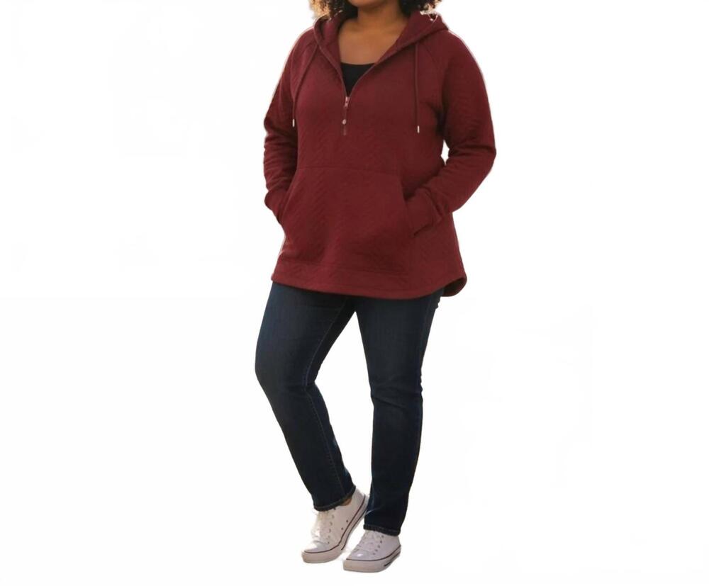 NEW IDEOLOGY women's quilted hoodie in maroon